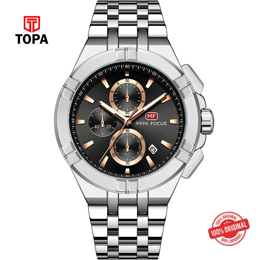 Mini Focus MF0471G-01 Metal Band Men Watch - Topa