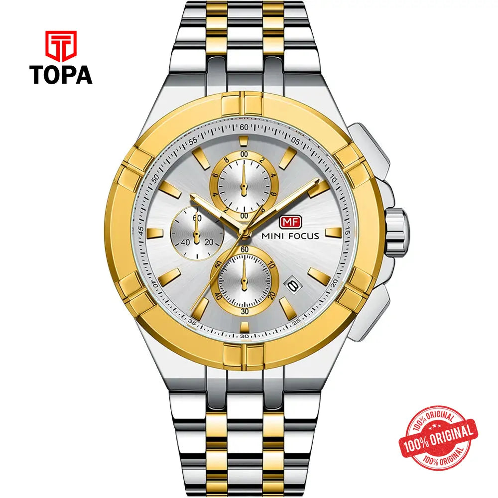 Mini Focus MF0471G-02 Metal Band Men Watch - Topa
