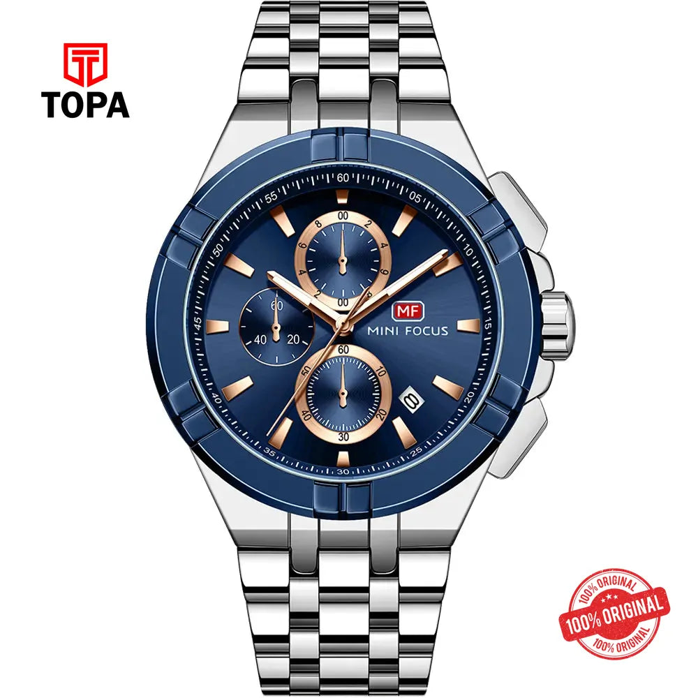 Mini Focus MF0471G-03 Metal Band Men Watch - Topa