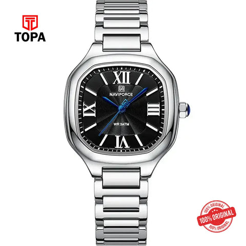 NaviForce NF5042L-CH-BLK Metal Band Women Watch - Topa