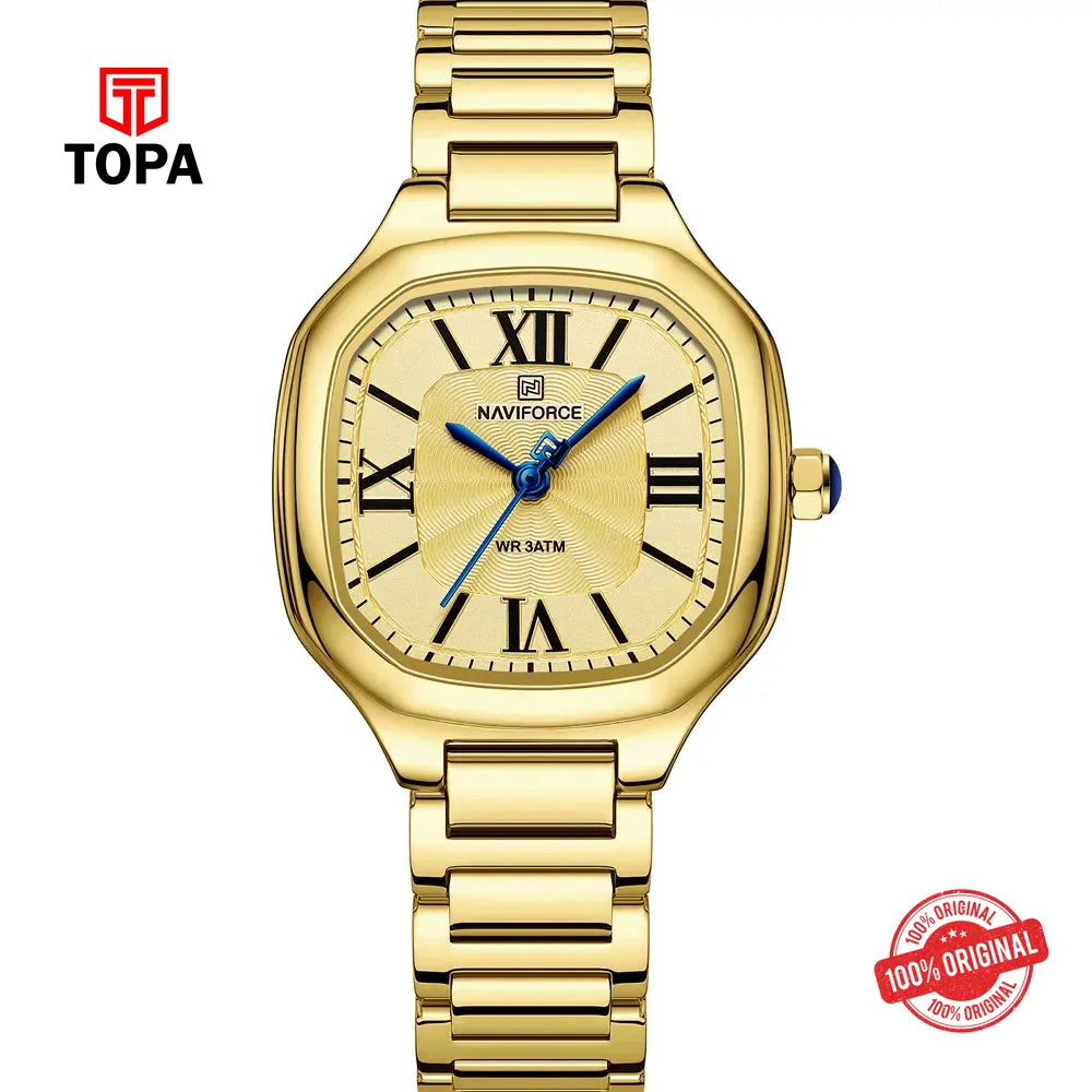 NaviForce NF5042L-GLD Metal Band Women Watch - Topa