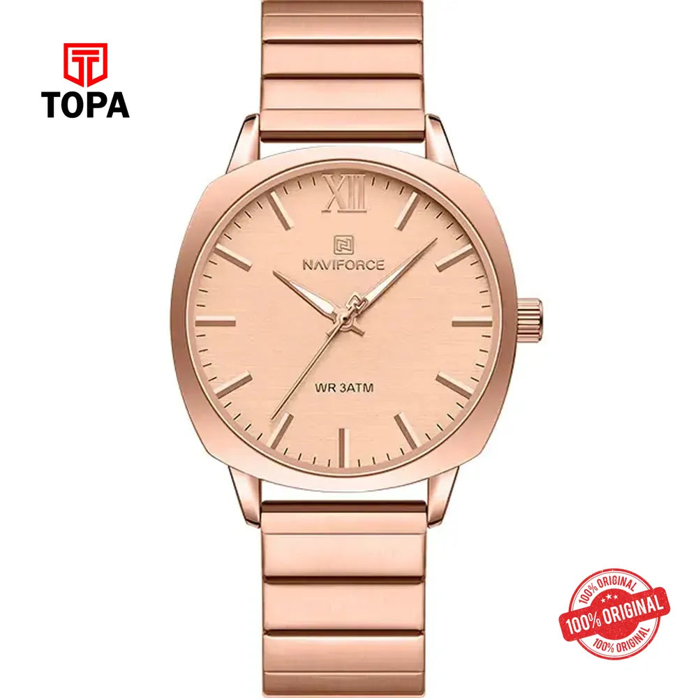 NaviForce NF5044G-RG Metal Band Men Watch - Topa