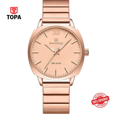 NaviForce NF5044G-RG Metal Band Men Watch - Topa