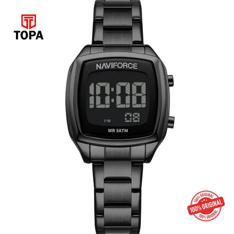 NaviForce NF5047L-BLK-DIGI Metal Band Women Watch - Topa
