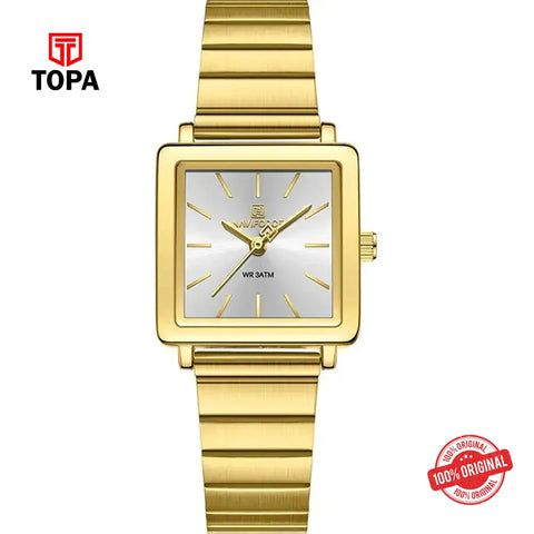 NaviForce NF5048L-GLD-WHT Metal Band Women Watch - Topa