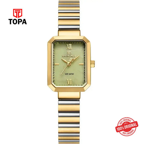 NaviForce NF5050L-TTGLD-GRN Metal Band Women Watch - Topa