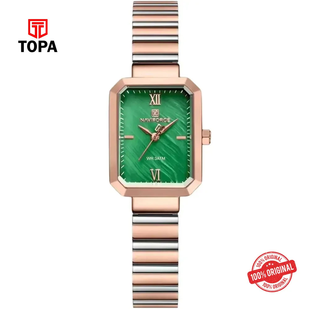 NaviForce NF5050L-TTRG-GRN Metal Band Women Watch - Topa