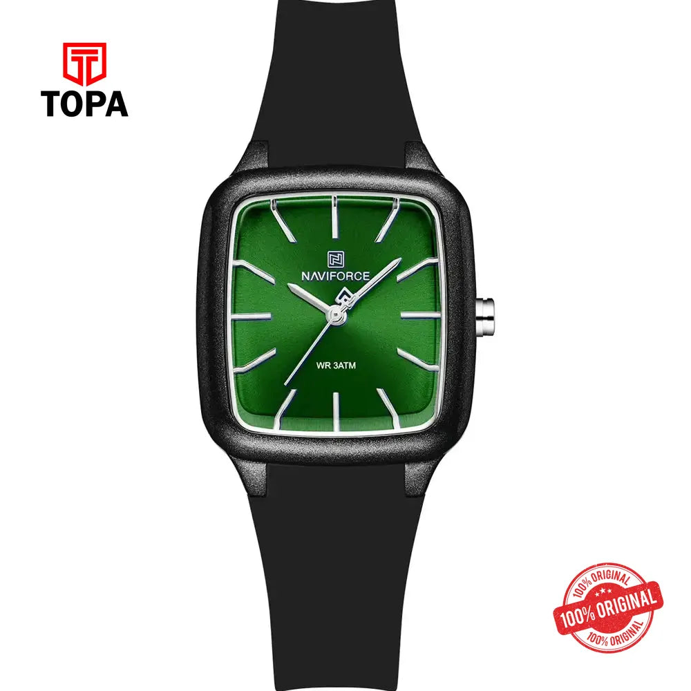 NaviForce NF5055L-BLK-GRN Rubber Band Women Watch - Topa