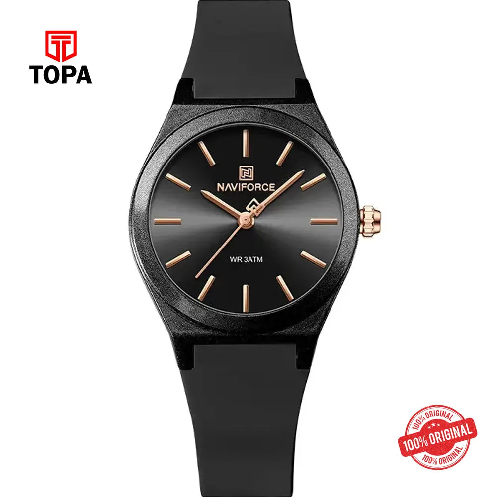 NaviForce NF5056G-BLK Rubber Band Men Watch - Topa
