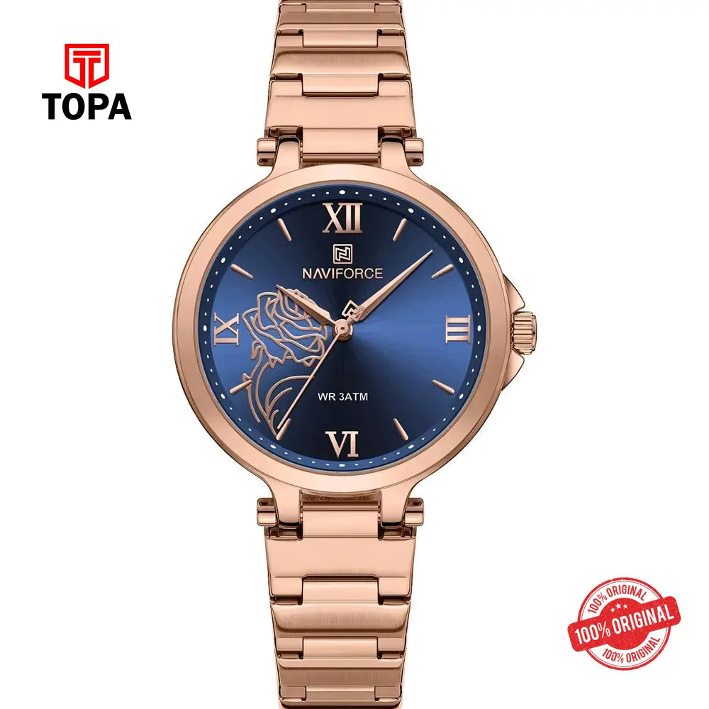 NaviForce NF5060L-RG-BLU Metal Band Women Watch - Topa