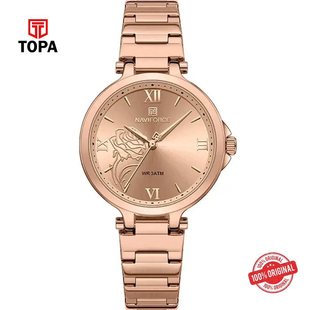 NaviForce NF5060L-RG Metal Band Women Watch - Topa
