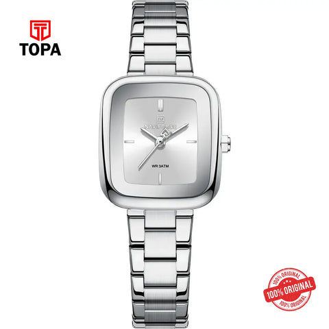 NaviForce NF5075L-CH-WHT Metal Band Women Watch - Topa