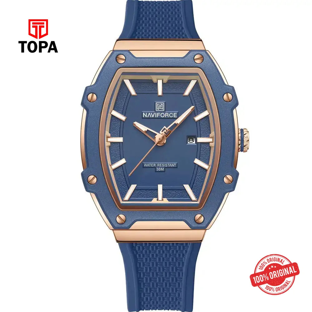 NaviForce NF8069G-RG-BLU Rubber Band Men Watch - Topa