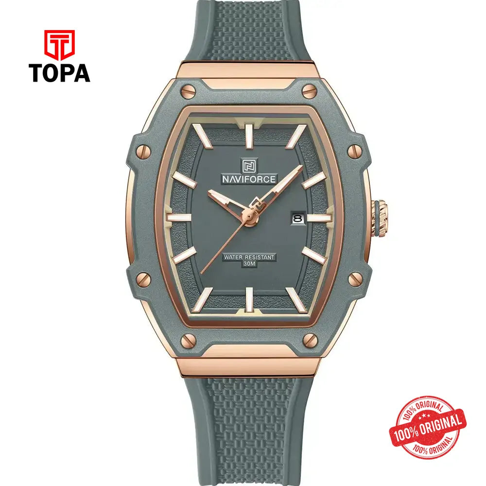 NaviForce NF8069G-RG-GRY Rubber Band Men Watch - Topa