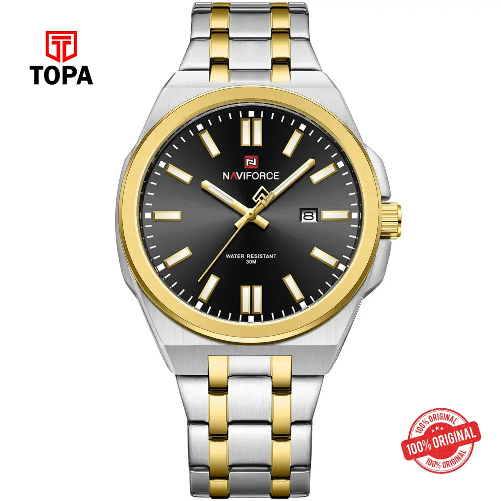 NaviForce NF9226G-TTGD-BLK Metal Band Men Watch - Topa