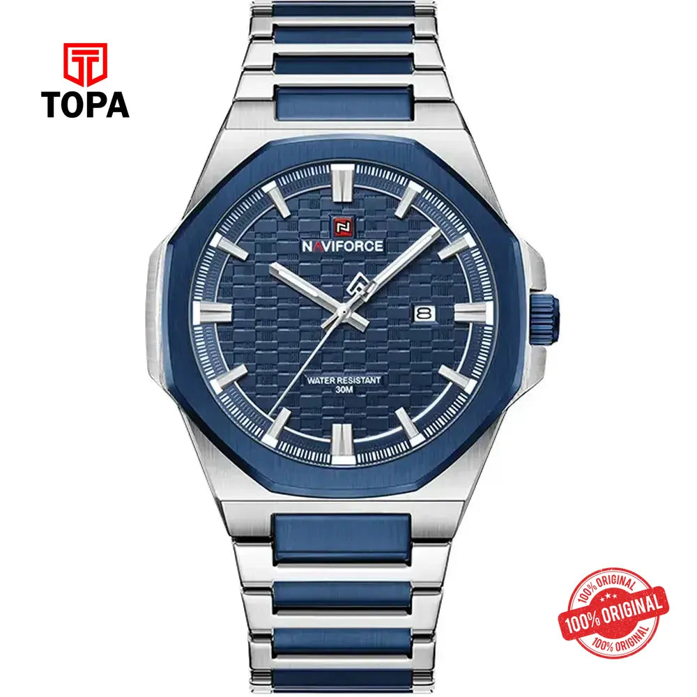 NaviForce NF9245G-TTBLU-BLU Metal Band Men Watch - Topa