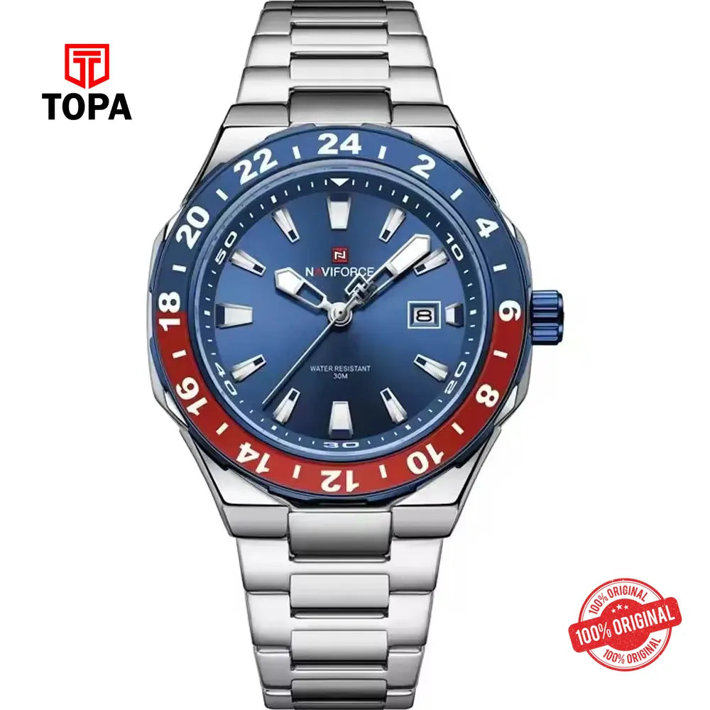 NaviForce NF9249G-CH-BLU Metal Band Men Watch - Topa