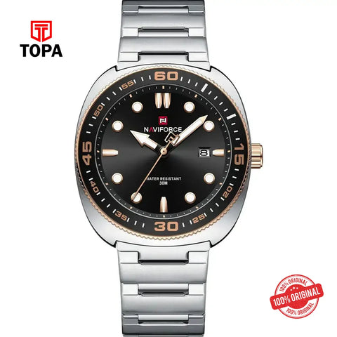 NaviForce NF9250G-CH-BLK-RGBZL Metal Band Men Watch - Topa