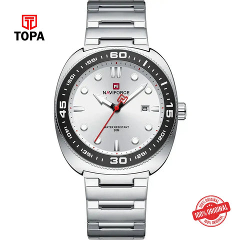 NaviForce NF9250G-CH-WHT Metal Band Men Watch - Topa