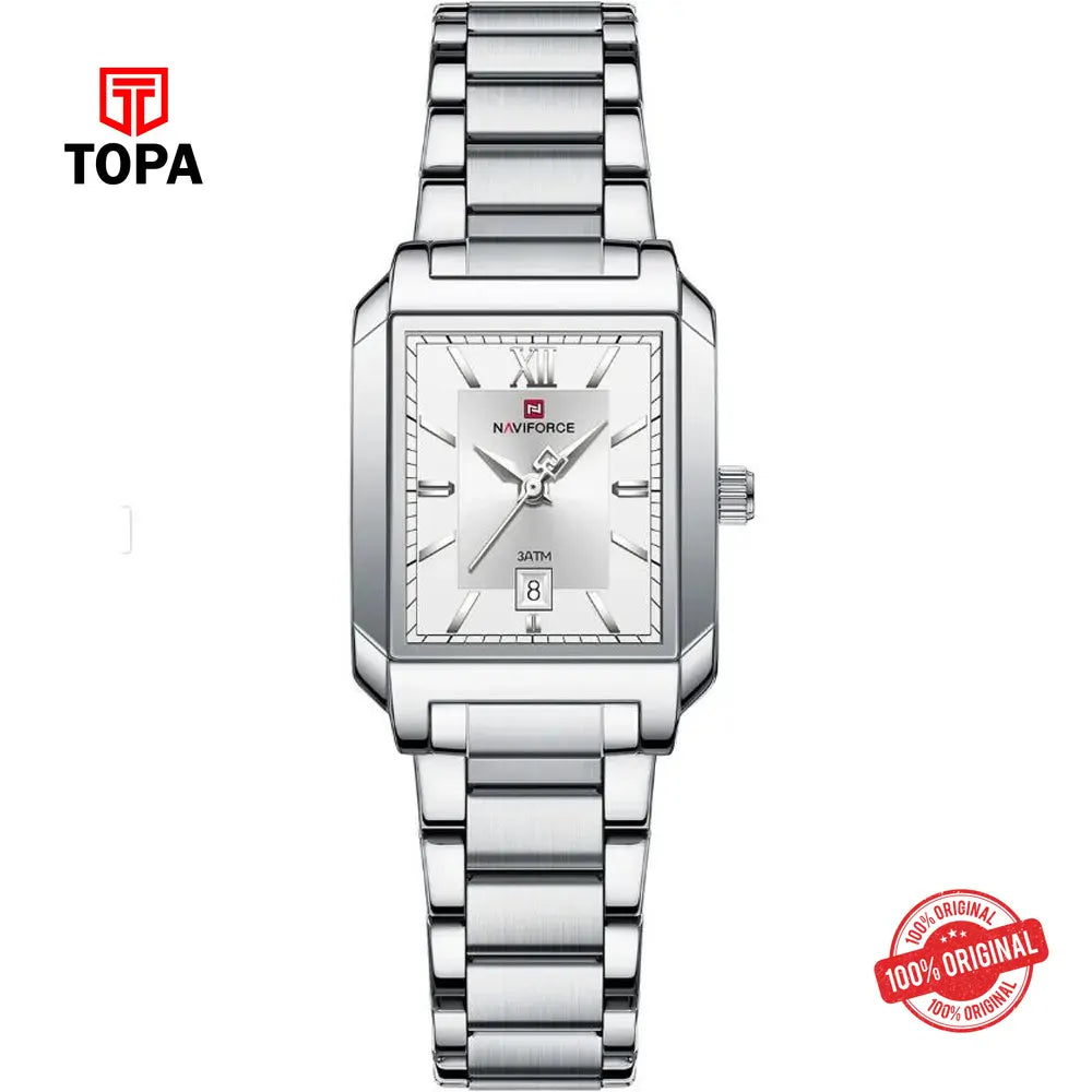 NaviForce NF9251L-CH-WHT Metal Band Women Watch - Topa