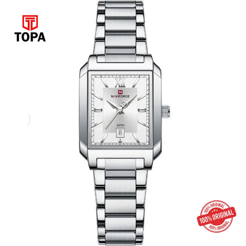 NaviForce NF9251L-CH-WHT Metal Band Women Watch - Topa