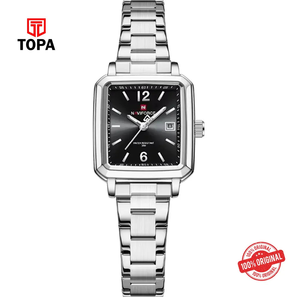 NaviForce NF9252L-CH-BLK Metal Band Women Watch - Topa