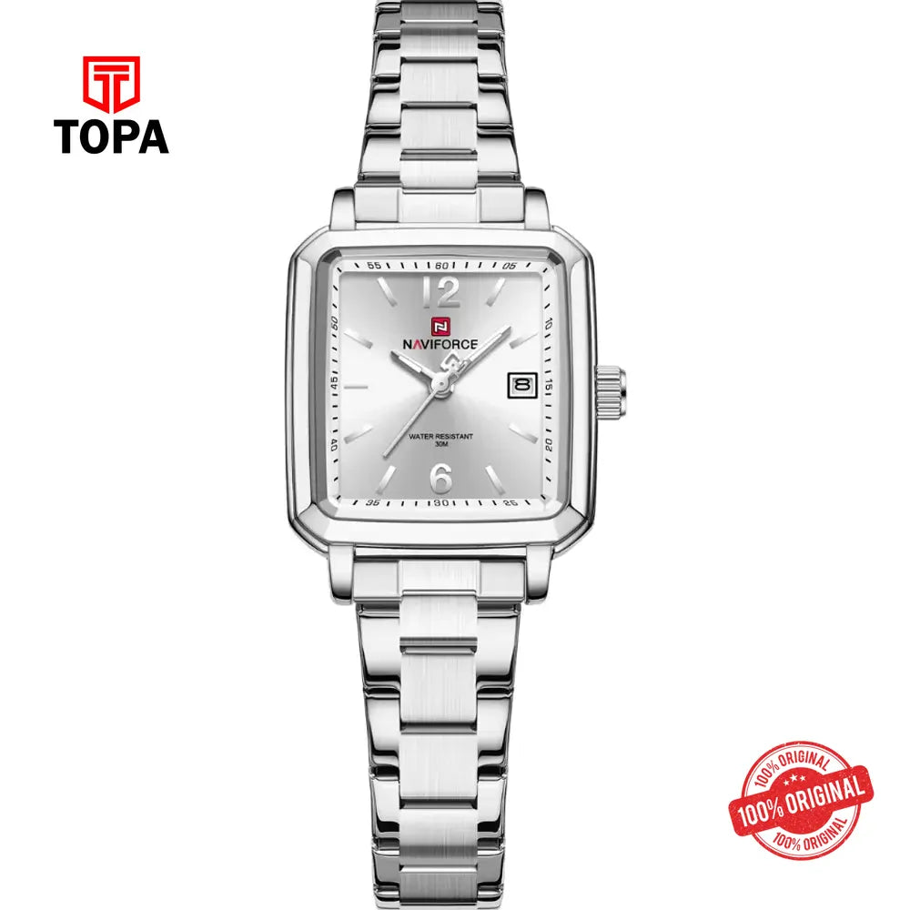 NaviForce NF9252L-CH-WHT Metal Band Women Watch - Topa