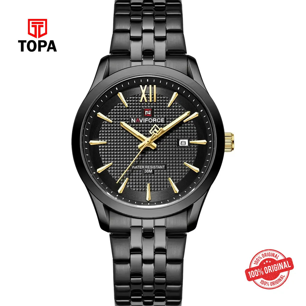 NaviForce NF9255G-BLK Metal Band Men Watch - Topa