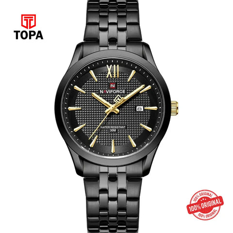 NaviForce NF9255G-BLK Metal Band Men Watch - Topa