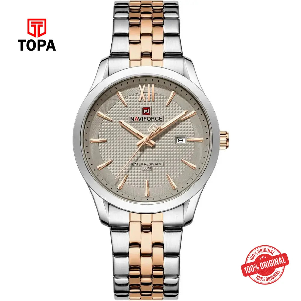 NaviForce NF9255G-TTRG-GRY Metal Band Men Watch - Topa
