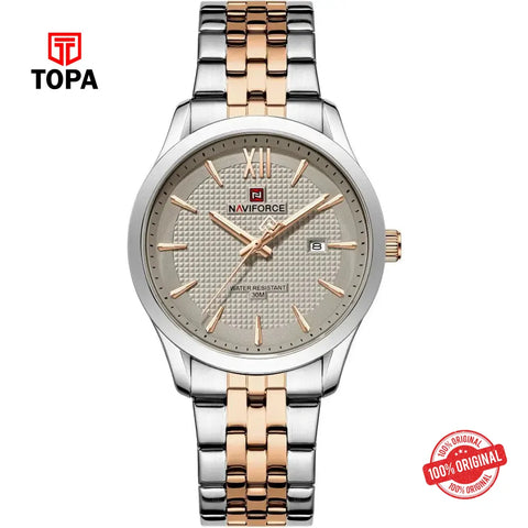 NaviForce NF9255G-TTRG-GRY Metal Band Men Watch - Topa