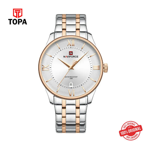 Naviforce NF9272S Silver Dial Two-Tone Stainless Steel Watch - Topa