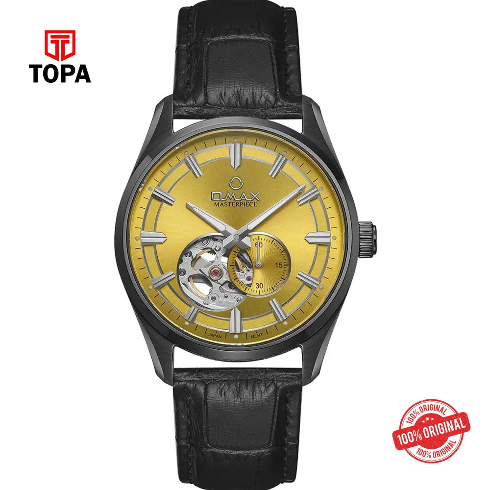 Omax OAOR035BM12I Masterpiece Leather Band Men Watch - Topa