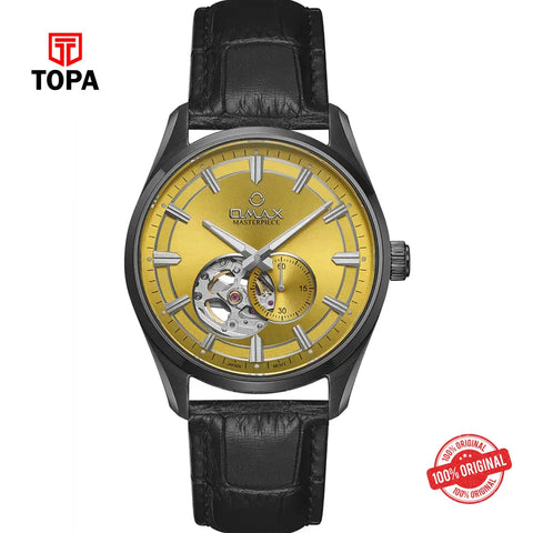 Omax OAOR035BM12I Masterpiece Leather Band Men Watch - Topa