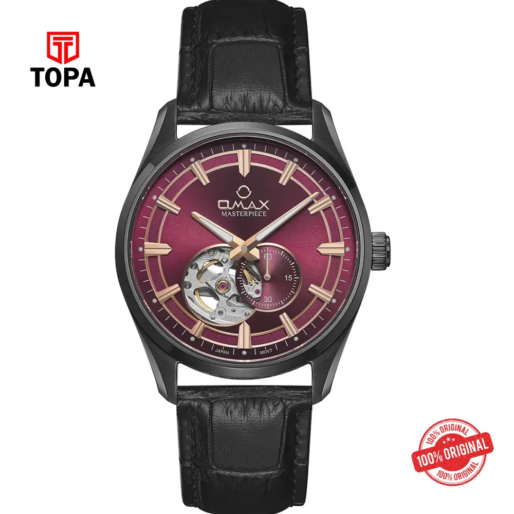 Omax OAOR035BM82I Masterpiece Leather Band Men Watch - Topa