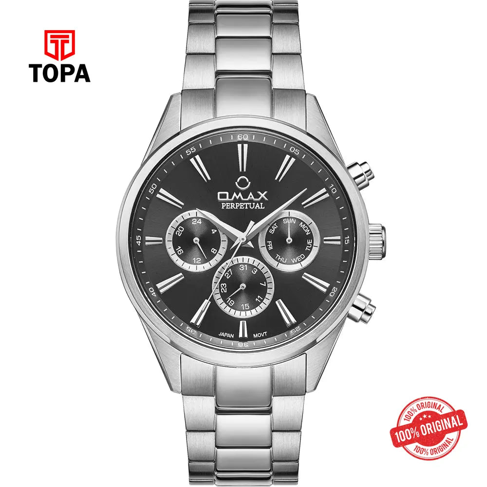 Omax PG18P26I Perpetual Metal Band Men Watch - Topa
