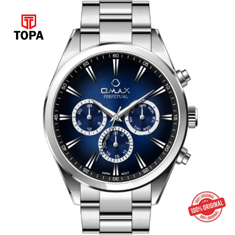 Omax PG18PD6I Perpetual Metal Band Men Watch - Topa