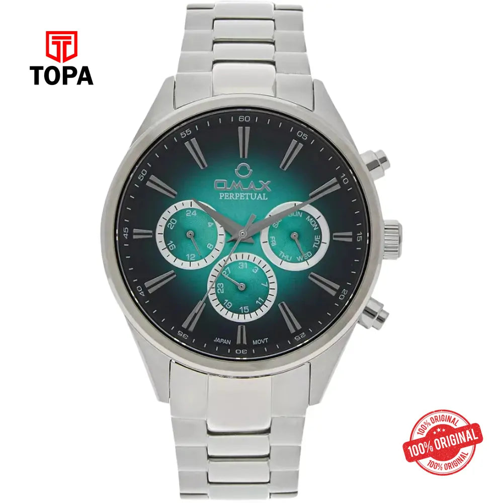 Omax PG18PK6S Perpetual Metal Band Men Watch - Topa