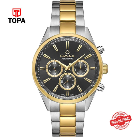 Omax PG18T2TI Perpetual Metal Band Men Watch - Topa