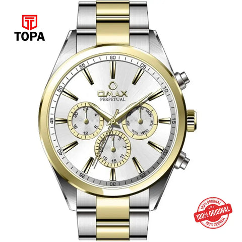 Omax PG18T6TI Perpetual Metal Band Men Watch - Topa