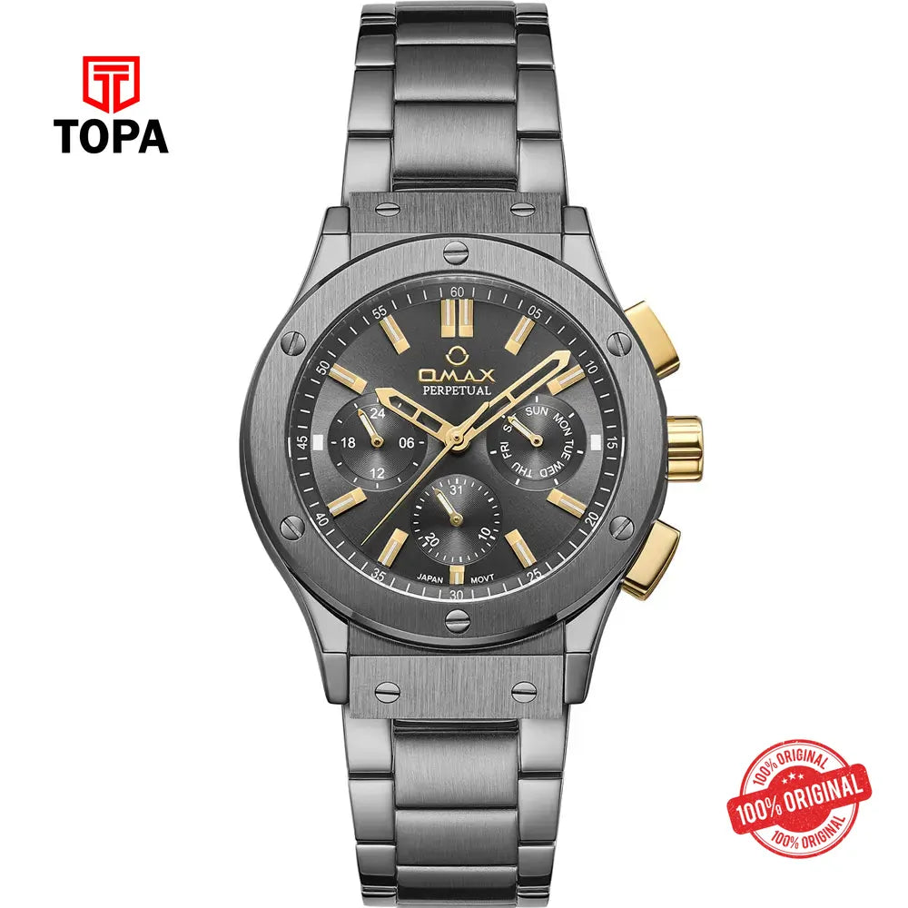 Omax PG20N99I Perpetual Metal Band Men Watch - Topa
