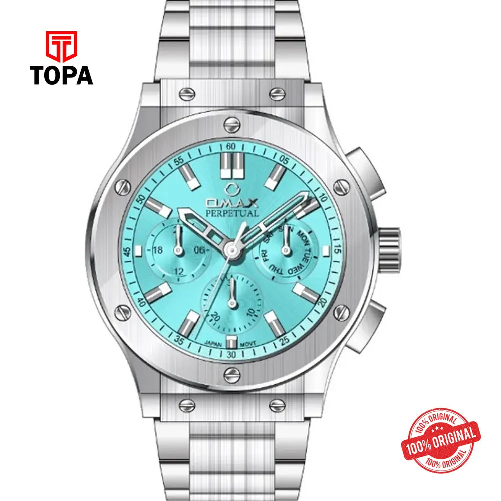 Omax PG20PH6I Perpetual Metal Band Men Watch - Topa