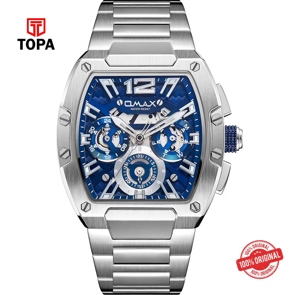 Omax SQ-AM001PJ3I1 MasterPiece Metal Band Men Watch - Topa