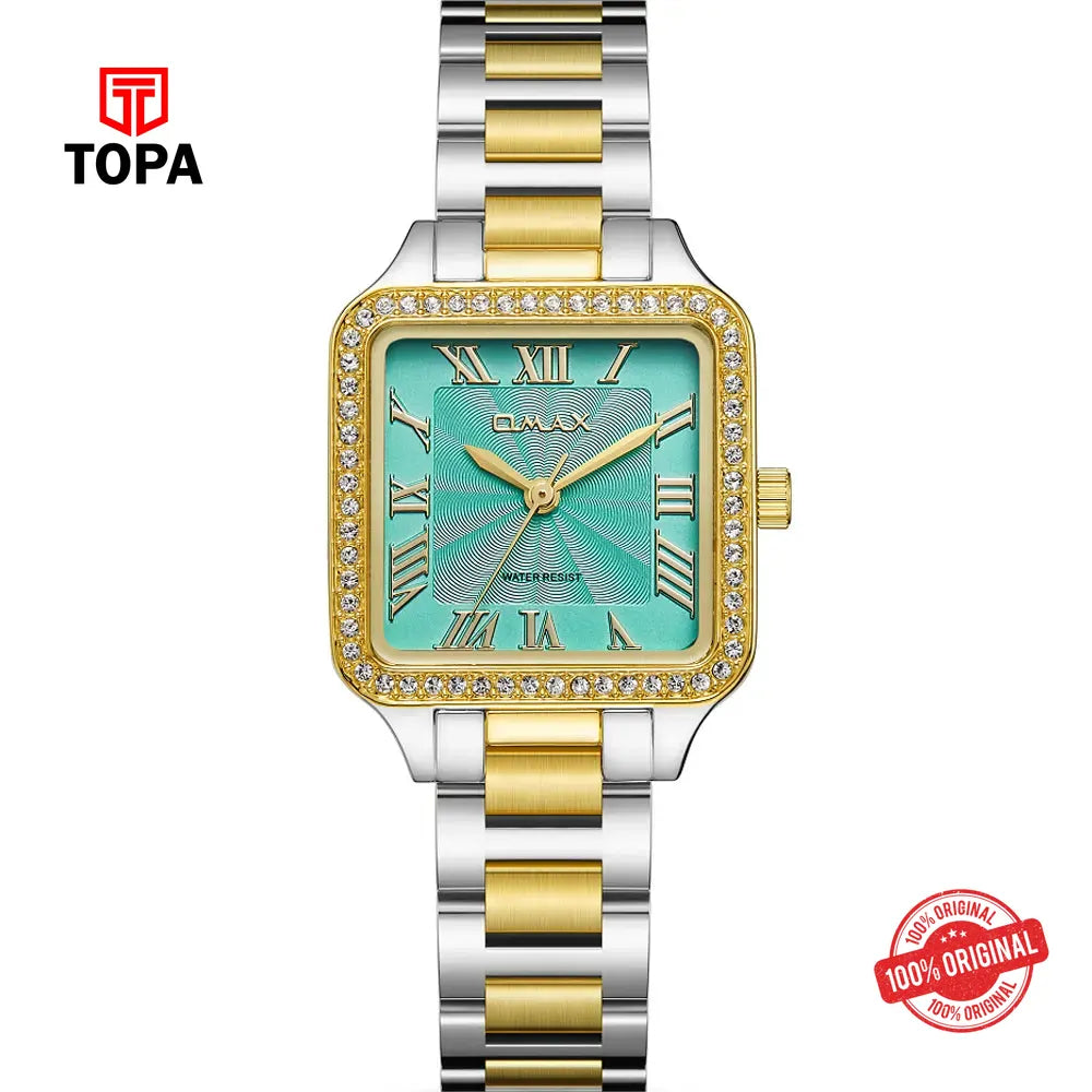 Omax SQ-BS002GT1R Metal Band Women Watch - Topa
