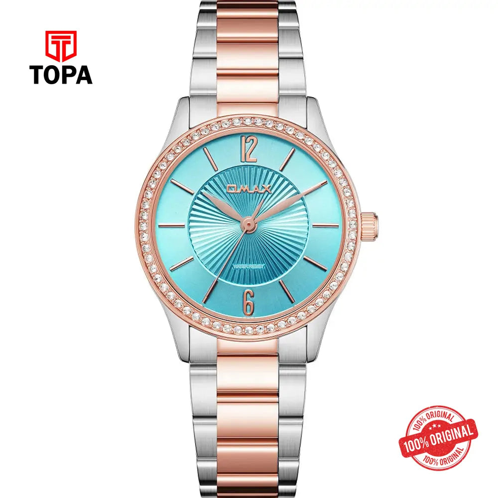 Omax SQ-CS006CQSI Metal Band Women Watch - Topa