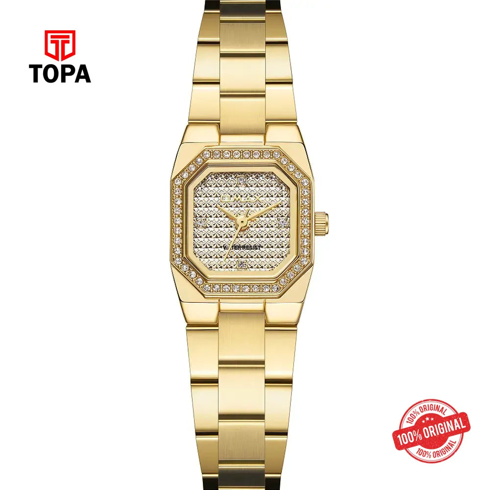 Omax SQ-CS010G31S3 Metal Band Women Watch - Topa