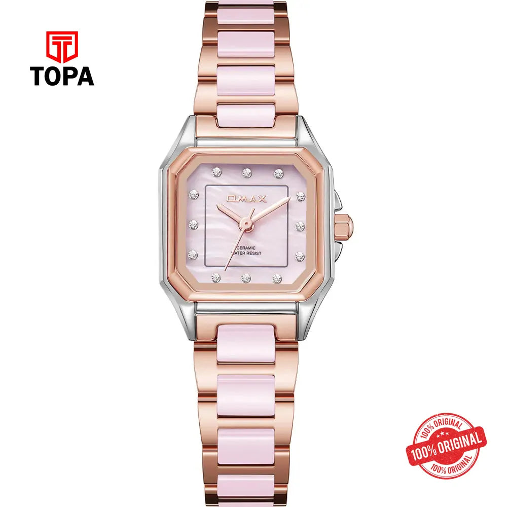 Omax SQ-KS002CSBS Metal Band Women Watch - Topa