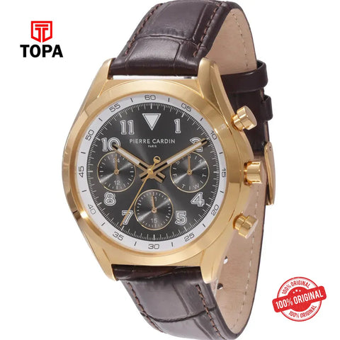 Pierre Cardin CF.1019.LG.1 Leather Band Men Watch - Topa
