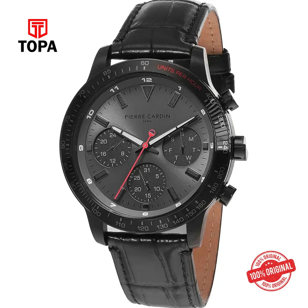 Pierre Cardin CF.1027.LB Leather Band Men Watch - Topa