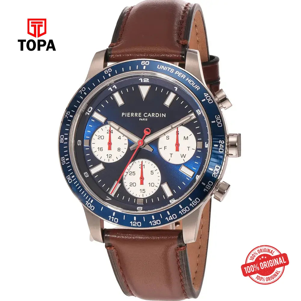 Pierre Cardin CF.1027.LG Leather Band Men Watch - Topa
